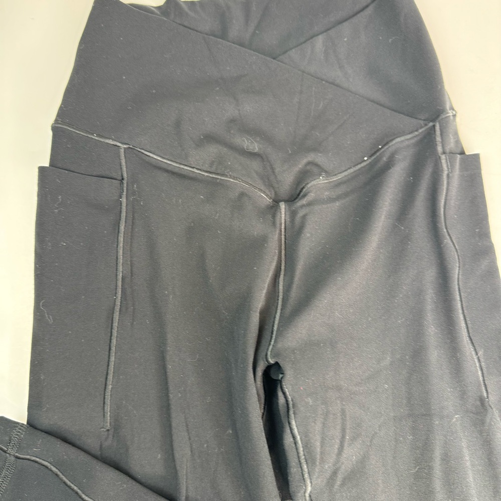 Aerie Offline Real Me Black Leggings crossover Waist Sz M - Picture 6 of 14
